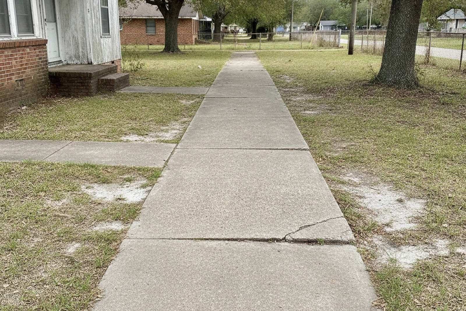 Concrete contractor Pascagoula Mississippi Jackson County river delta residential walkway settled crack Carlos Gautier